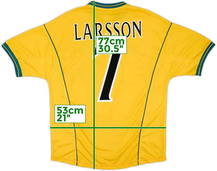2000-02 Celtic Away Shirt Larsson #7 - 7/10 - (L)