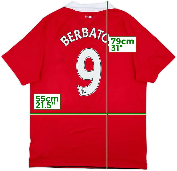 2010-11 Manchester United Home Shirt Berbatov #9 - 4/10 - (L)