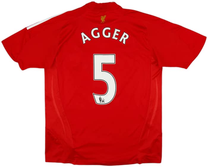 2008-10 Liverpool Home Shirt Agger #5 - 4/10 - (XL.Boys)