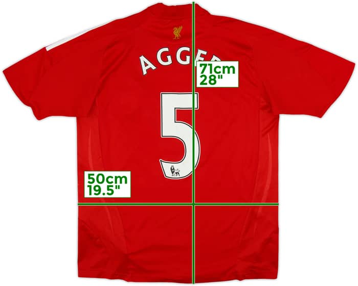 2008-10 Liverpool Home Shirt Agger #5 - 4/10 - (XL.Boys)