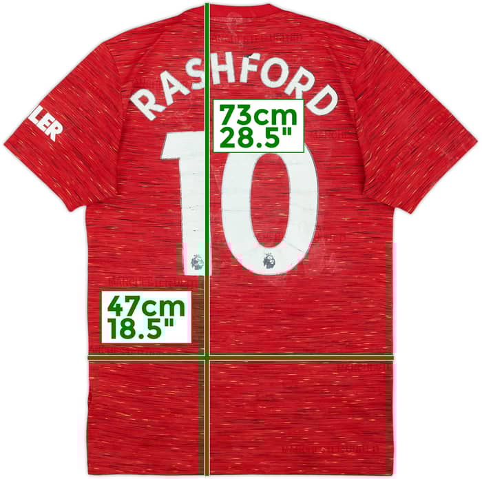2020-21 Manchester United Home Shirt Rashford #10 - 4/10 - (S)