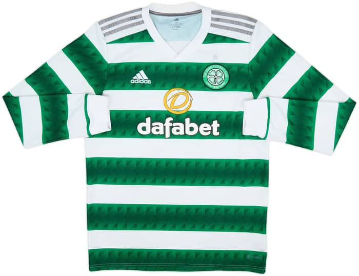 2022-23 Celtic Home L/S Shirt - 8/10 - (M)