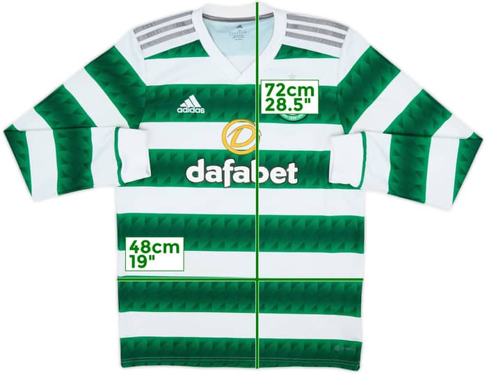 2022-23 Celtic Home L/S Shirt - 8/10 - (M)