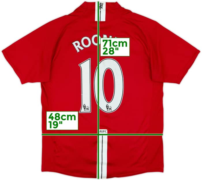 2007-09 Manchester United Home Shirt Rooney #10 - 5/10 - (M)
