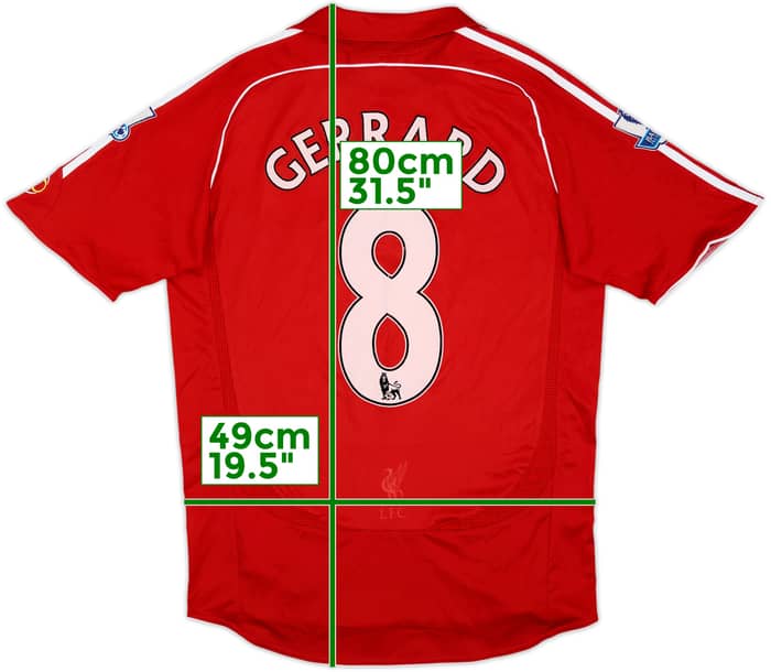 2006-08 Liverpool Home Shirt Gerrard #8 - 6/10 - (M)