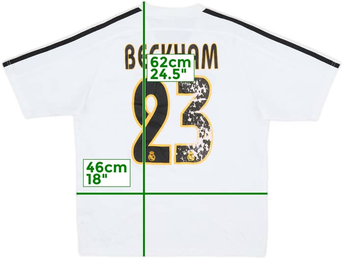 2003-04 Real Madrid Home Shirt Beckham #23 - 4/10 - (L.Boys)