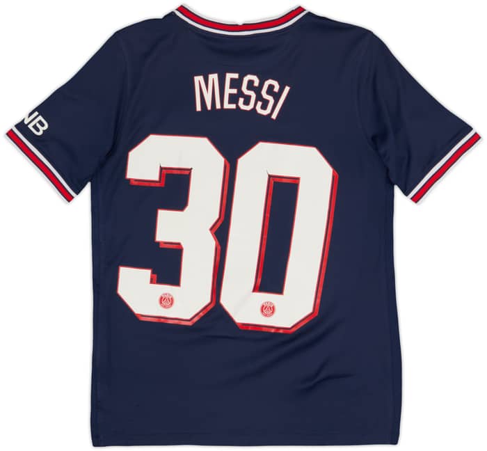 2021-22 Paris Saint-Germain Home Shirt Messi #30 - 6/10 - (L.Boys)