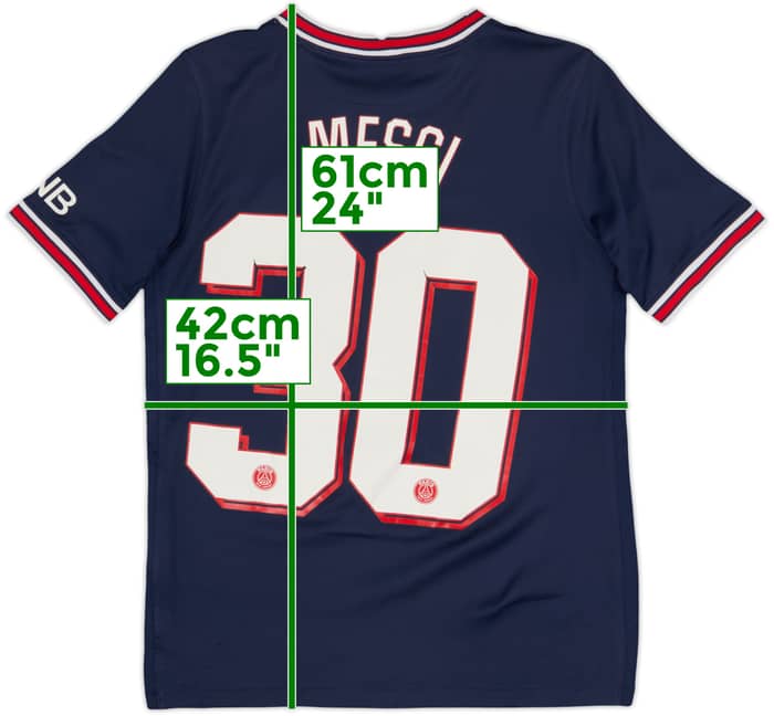 2021-22 Paris Saint-Germain Home Shirt Messi #30 - 6/10 - (L.Boys)