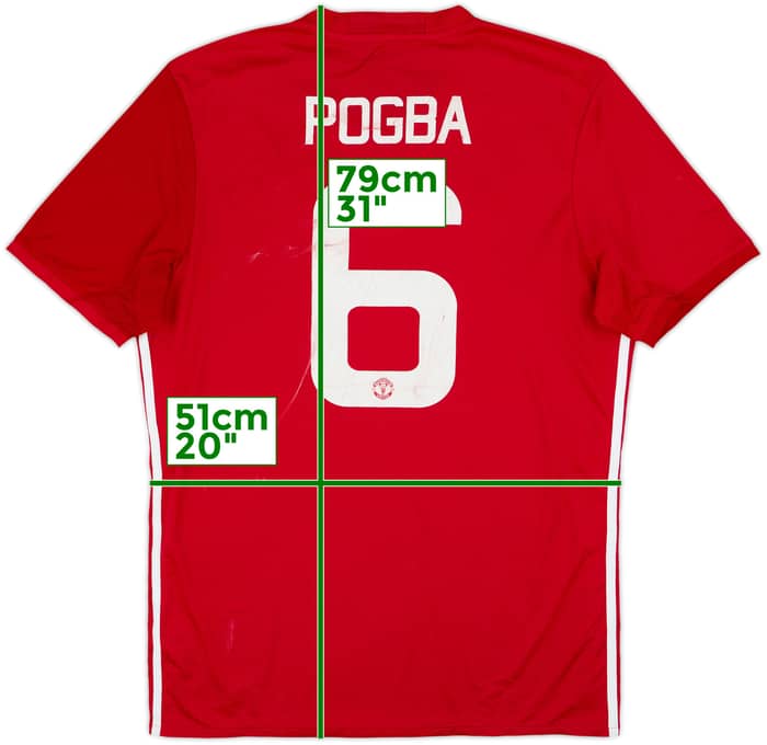 2016-17 Manchester United 'EFL Cup Final' Home Shirt Pogba #6 - 6/10 - (L)