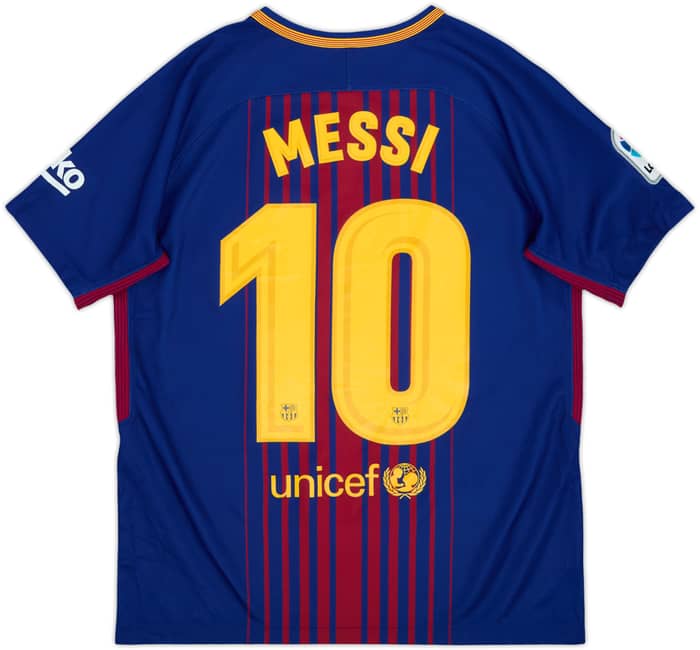 2017-18 Barcelona Home Shirt Messi #10 - 9/10 - (XL.Boys)