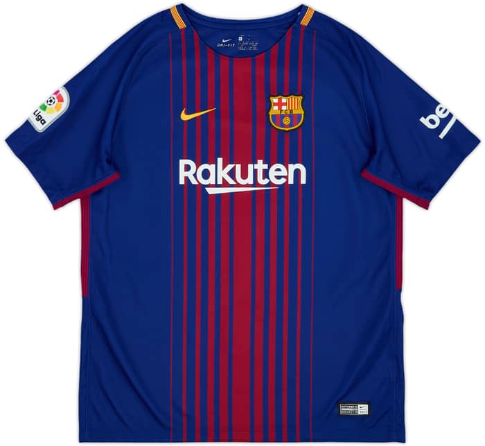 2017-18 Barcelona Home Shirt Messi #10 - 9/10 - (XL.Boys)