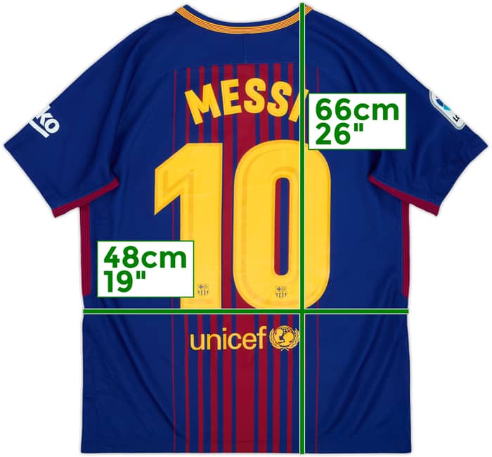 2017-18 Barcelona Home Shirt Messi #10 - 9/10 - (XL.Boys)