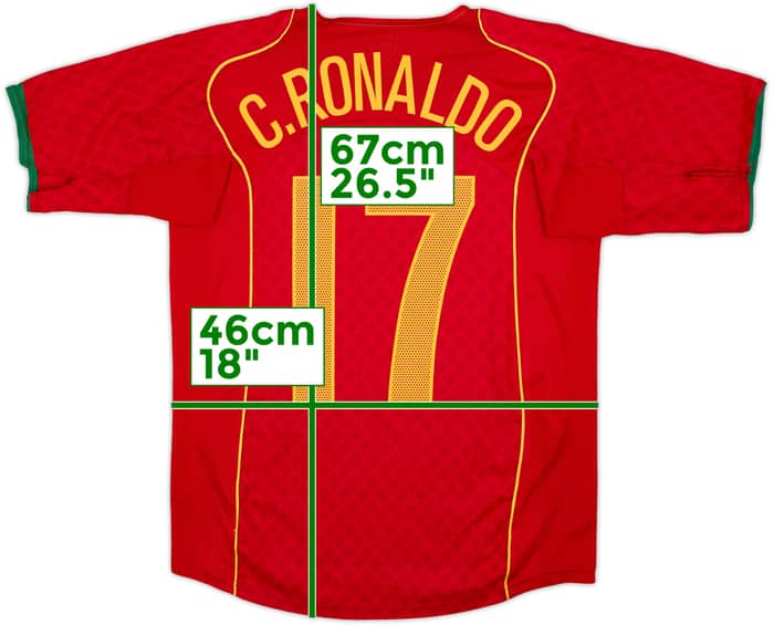 2004-06 Portugal Home Shirt C.Ronaldo #17 - 8/10 - (XL.Boys)