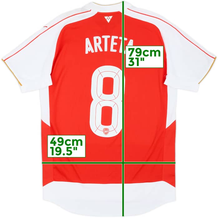 2015-16 Arsenal Home Shirt Arteta #8 - 5/10 - (M)