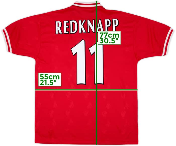 1996-98 Liverpool Home Shirt Redknapp #11 - 7/10 - (L)