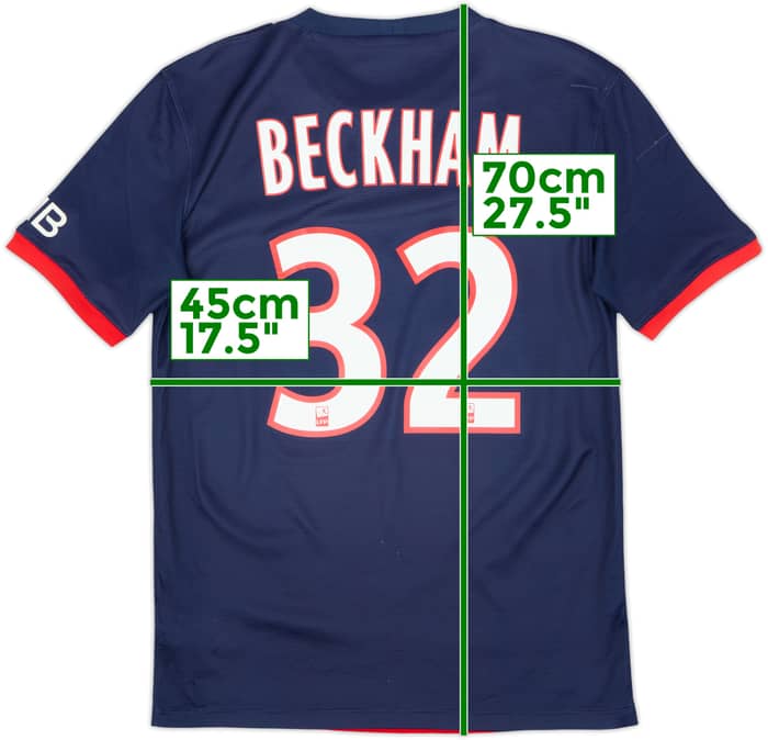 2013-14 Paris Saint-Germain Home Shirt Beckham #32 - 6/10 - (S)