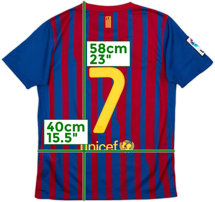2011-12 Barcelona Home Shirt #7 - 8/10 - (M.Boys)