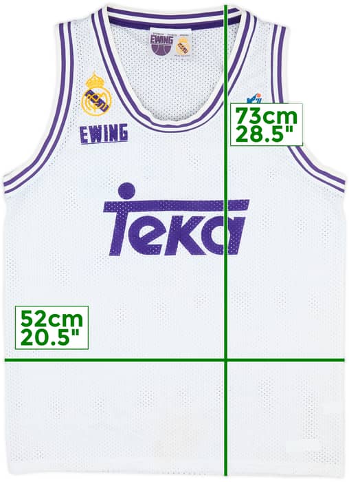 1993-94 Real Madrid Teka Romero #12 Ewing Home Jersey - 7/10 - (L)
