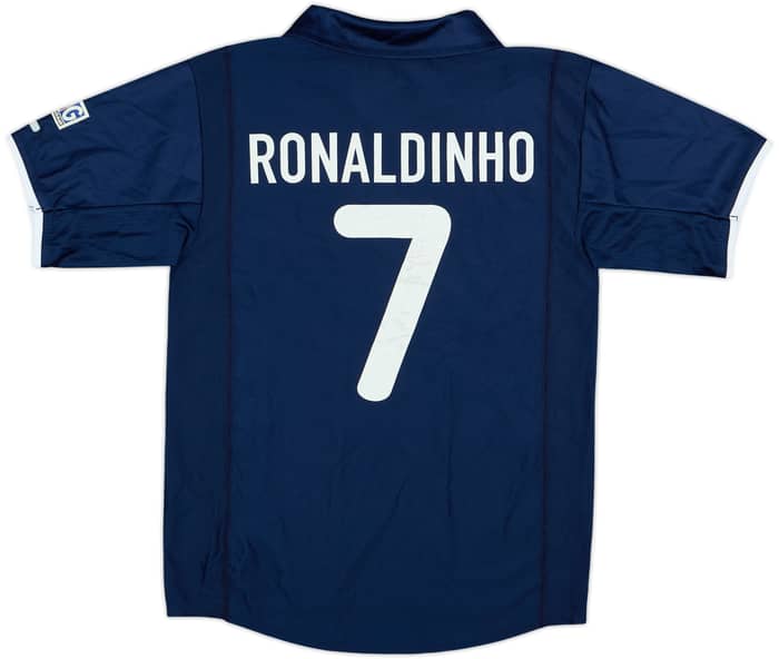2001-02 Paris Saint-Germain Home Shirt Ronaldinho #7 - 4/10 - (L.Boys)