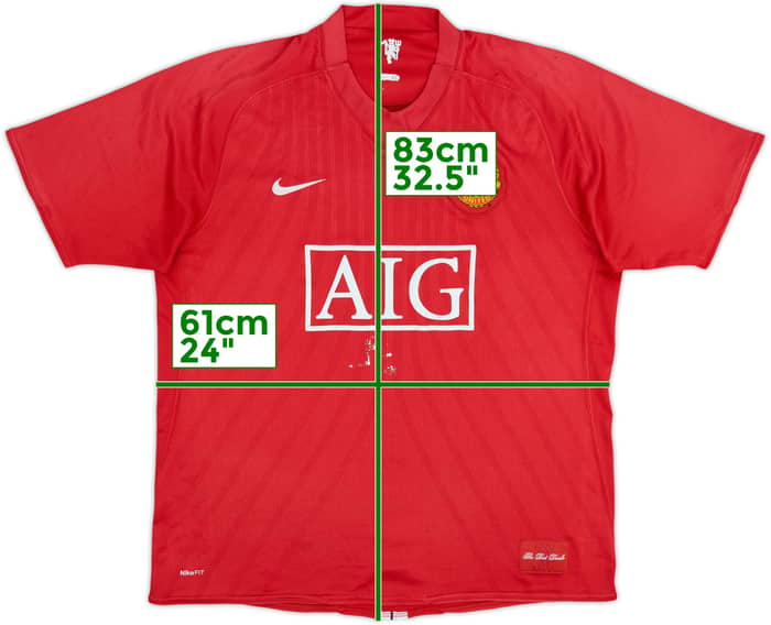 2007-09 Manchester United Home Shirt - 4/10 - (XL)