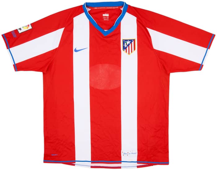 2007-08 Atletico Madrid Home Shirt - 4/10 - (XL)