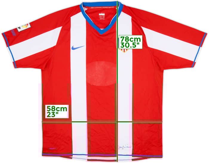2007-08 Atletico Madrid Home Shirt - 4/10 - (XL)