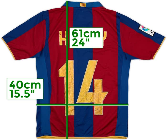 2007-08 Barcelona Home Shirt Henry #14 - 5/10 - (M.Boys)