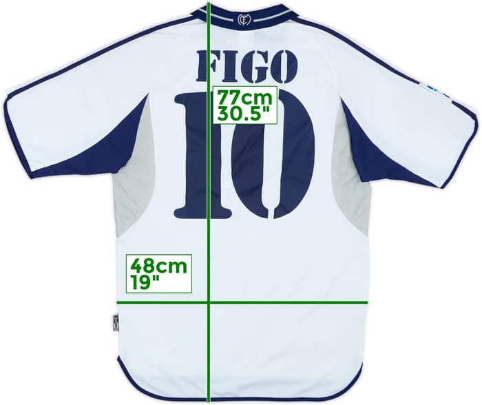 2000-01 Real Madrid Home Shirt Figo #10 - 7/10 - (S)