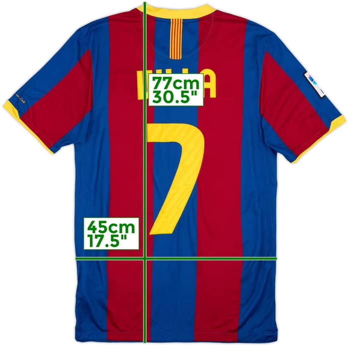 2010-11 Barcelona Home Shirt Villa #7 - 8/10 - (S)