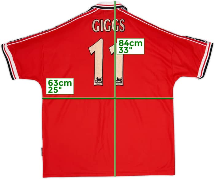 1998-00 Manchester United Home Shirt Giggs #11 - 8/10 - (XXL)