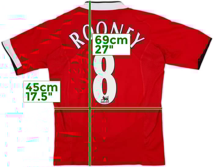 2004-06 Manchester United Home Shirt Rooney #8 - 8/10 - (S)