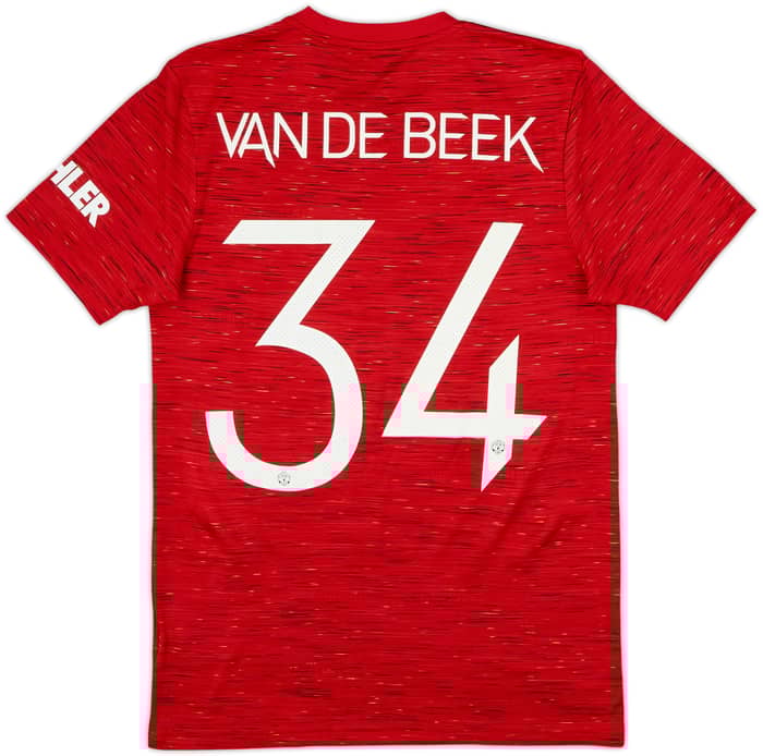 2020-21 Manchester United Home Shirt Van De Beek #34 - 8/10 - (S)