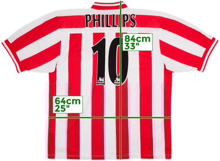 1999-00 Sunderland Home Shirt Phillips #10 - 8/10 - (XL)
