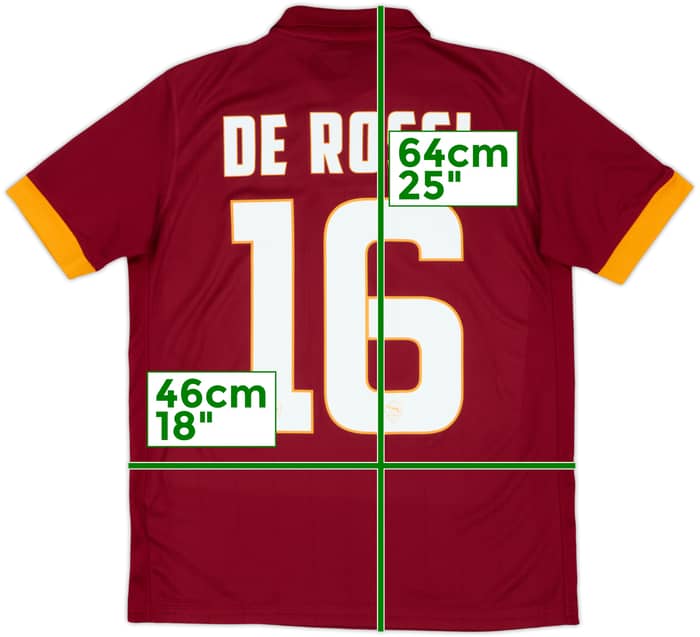 2014-15 Roma Home Shirt De Rossi #16 - 8/10 - (13-15 Years)