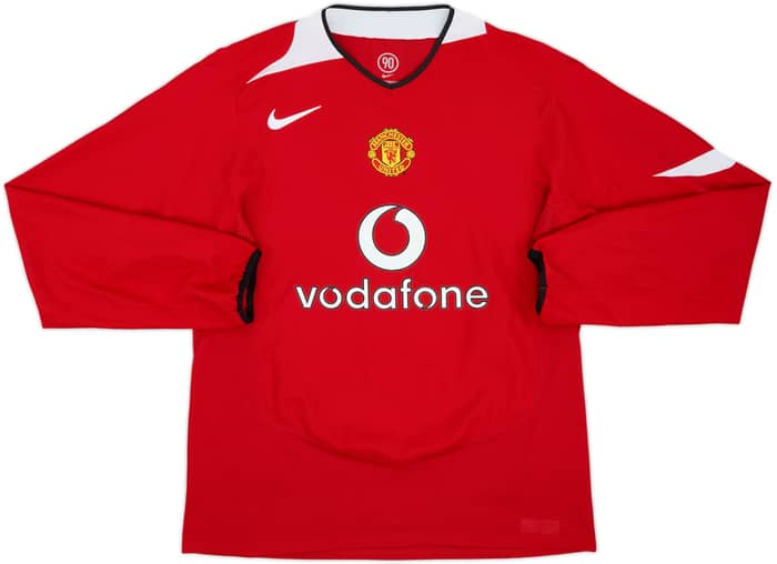 2004-06 Manchester United Home L/S Shirt #14 - 7/10 - (L)