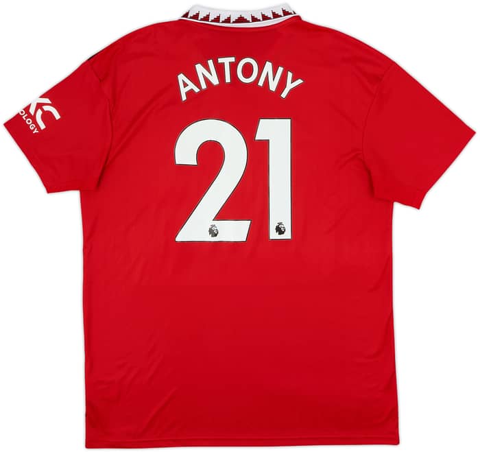 2022-23 Manchester United Home Shirt Antony #21 - 9/10 - (XL)
