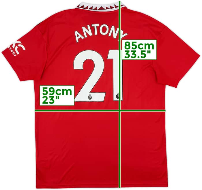 2022-23 Manchester United Home Shirt Antony #21 - 9/10 - (XL)