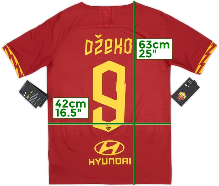 2019-20 Roma Home Shirt Dzeko #9 (13-14 Years)