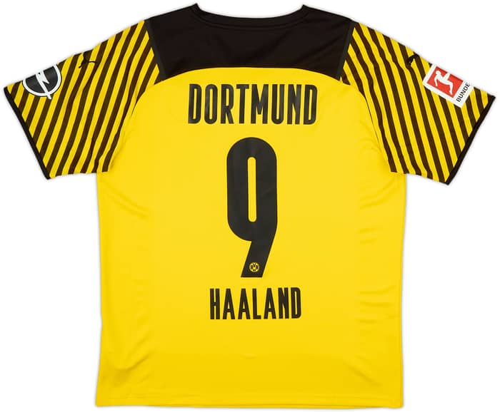 2021-22 Borussia Dortmund Home Shirt Haaland #9 - 9/10 - (L)