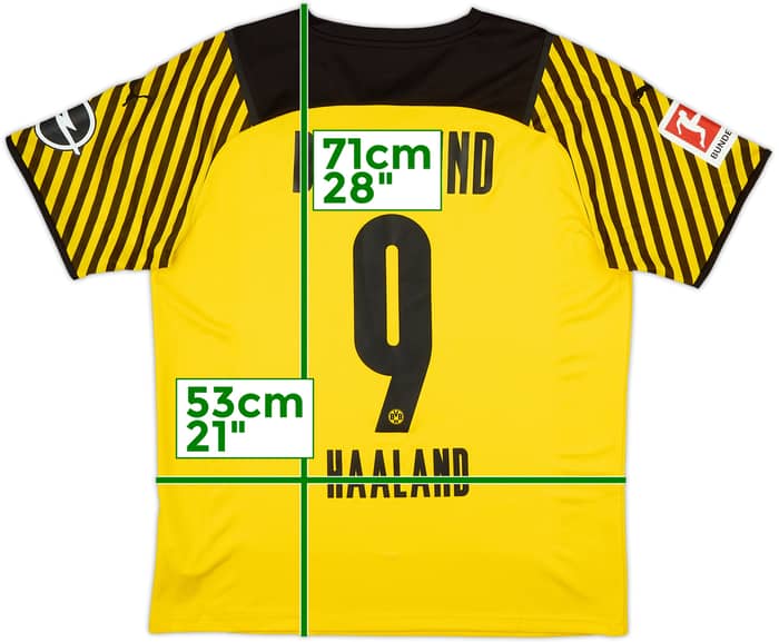 2021-22 Borussia Dortmund Home Shirt Haaland #9 - 9/10 - (L)