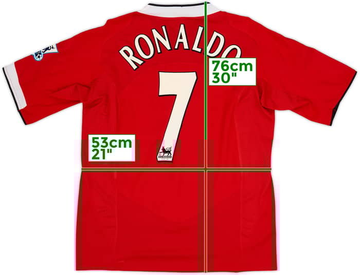 2004-06 Manchester United Home Shirt Ronaldo #7 - 9/10 - (L)