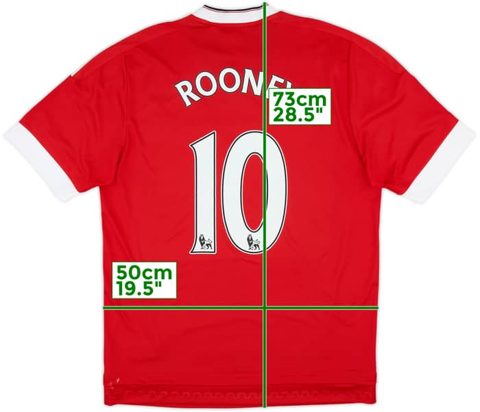 2015-16 Manchester United Home Shirt Rooney #10 - 10/10 - (M)