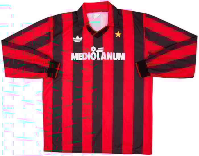 1990-91 AC Milan Signed Home L/S Shirt #11 - 9/10 - (XL)