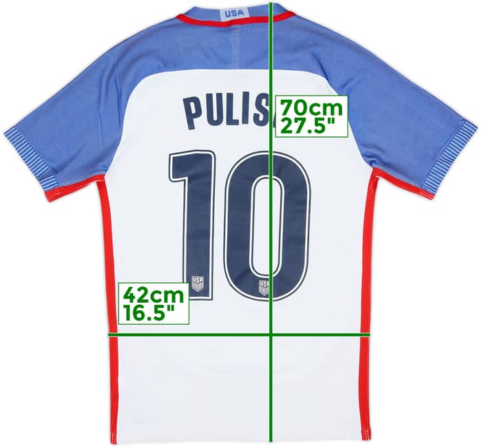 2016-17 USA Authentic Home Shirt Pulisic #10 - 4/10 - (S)