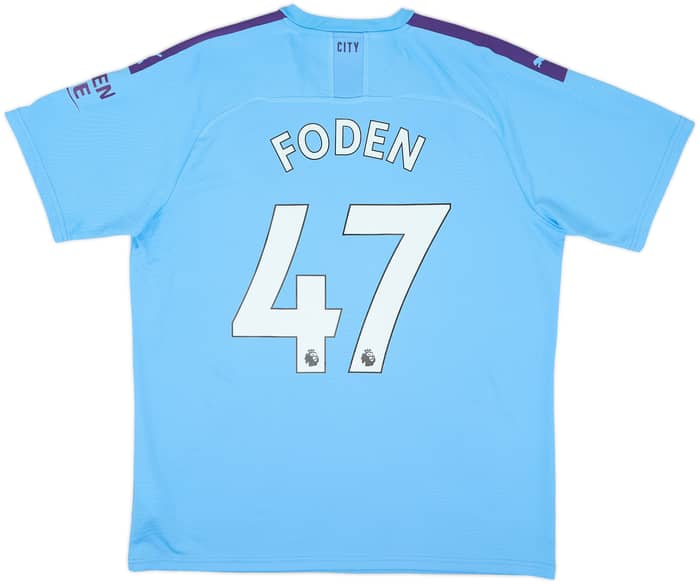 2019-20 Manchester City Home Shirt Foden #47 - 8/10 - (XL)