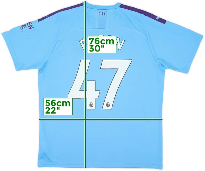 2019-20 Manchester City Home Shirt Foden #47 - 8/10 - (XL)