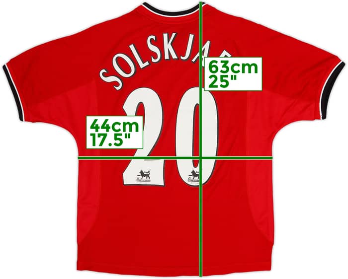 2000-02 Manchester United Home Shirt Solskjaer #20 - 9/10 - (M.Boys)