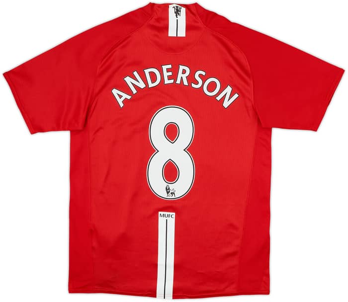 2007-09 Manchester United Home Shirt Anderson #8 - 5/10 - (S)