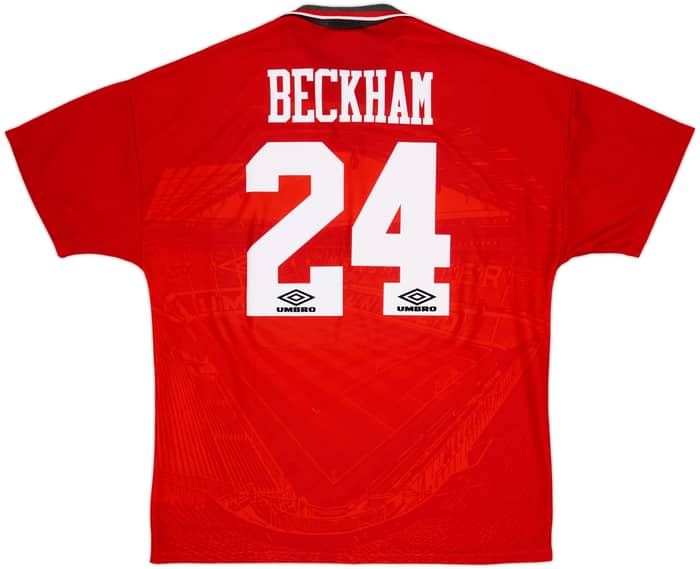 1994-96 Manchester United Home Shirt Beckham #24 - 8/10 - (XL)