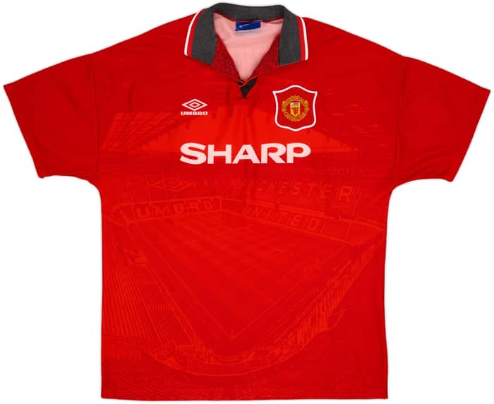 1994-96 Manchester United Home Shirt Beckham #24 - 8/10 - (XL)